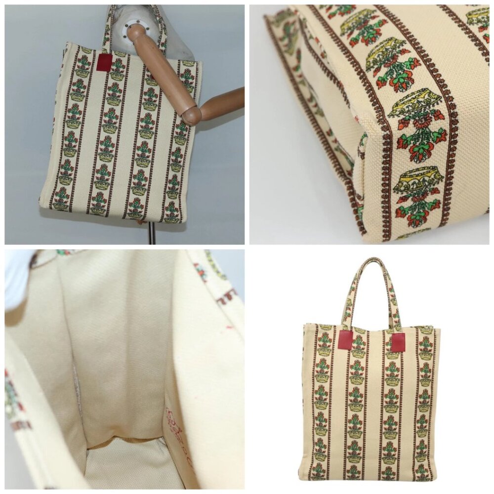 GUCCI Gucci Garden Boutique Tote Bag Canvas Beige - Picture 14 of 14